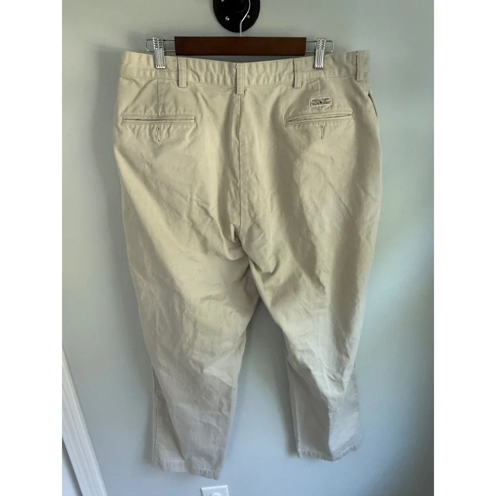 Vintage 90s Polo Ralph Lauren Chino Pants Mens 36x30 Tan Khaki Cotton Trousers